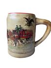 Budweiser 1980 1st Holiday Beer Stein Mug Champion Clydesdales Horses cup Preown
