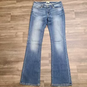 BKE Payton Jeans Womens 29x34 Tall Bootcut Stretch Whisker Fade Denim Distressed - Picture 1 of 14