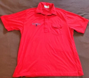 VINTAGE 70s 80s Blue Devils Red Polo T-Shirt Basketball Pro Celebrity Herren Large - Bild 1 von 9
