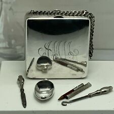 Antique German GER SILVER Marked Cosmetic/Grooming Purse Engraved AMM