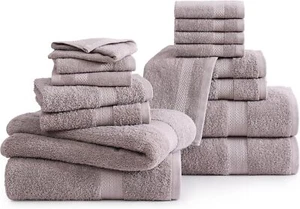 Set of 16 Bath Towels - Bathroom Towel Set, 100% Cotton, Highly Absorbent - Picture 1 of 10