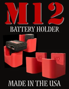 MAGNETIC Milwaukee M12 Battery Holder Organizer Pegboard Tool Garage Toolbox USA - Picture 1 of 13