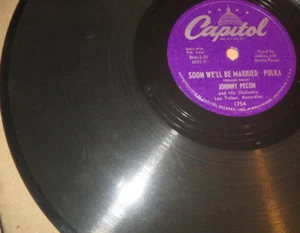 78RPM Capitol 1754 Johnny Pecon + Trebar, Soon Well B Married / Darlene clean V+ - Picture 1 of 3