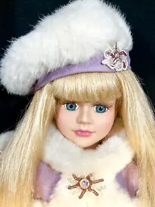 2000 Victorian Rose Swarovski Crystals Porcelain Doll Brass Key 17 in Limited - Picture 1 of 8