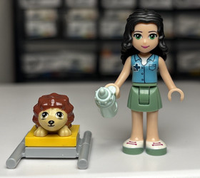 LEGO Friends Emma Minifigure Mini Doll frnd0099 Vet Cross Logo Magenta Bow 41086