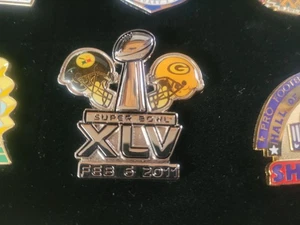Spilla cappello bavero Superbowl XLV Pittsburgh Steelers vs Green Bay Packers - Foto 1 di 1