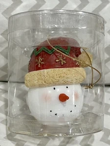 ��Nantucket Testa di Pupazzo di Neve con Cappello Babbo Natale Decorazione Albero di Natale Statuina Decorazione - Foto 1 di 3