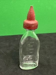 Antike Puppe Baby Flasche Glas Miniatur 30er Jahre geb. Intakte Brustwarze. Keine Risse - Bild 1 von 17