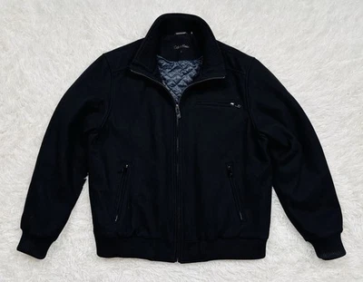 Men’s Calvin Klein Wool Bomber Jacket With Knit Trim Size Large - Image 1 of 4