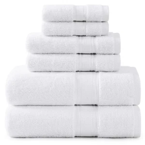 Luxury Bath Towels Set - 6 Piece 100% CottonBathroom Zero Twist Shower Extra ... - Picture 1 of 9