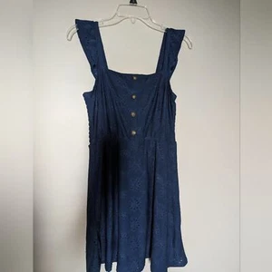 As U Wish Sleeveless Navy Blue Summer Dress Size Medium - Picture 1 of 11