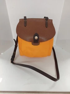 Dooney And Bourke Alto Collection Tangerine Canvas Crossbody Saddle Bag - Picture 1 of 3