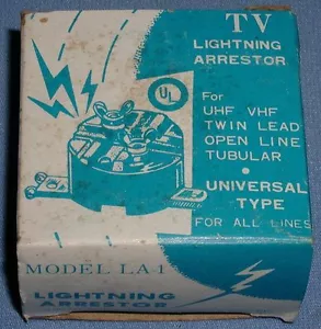 Vintage bachelite South River LA-1 VHF/UHF TV/FM arresto fulmini nuovo vecchio magazzino - Foto 1 di 6