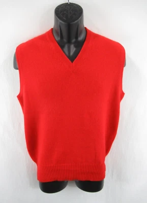 Chaleco De Colección Mark Shale por McGeorge 100% Cachemira Roja Pura Talla 102cm/40 #K169 Foto 1 de 4