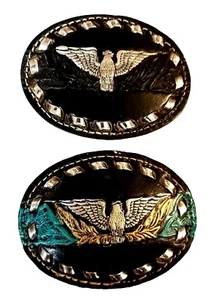 FIBBIA cintura AQUILA con cuciture argento SM fatta a mano NERA pelle western/biker - Foto 1 di 8