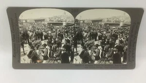 Keystone Stereoview-Morning Crowd Stamboul Galata Bridge, Constantinople-V24112 - Picture 1 of 2