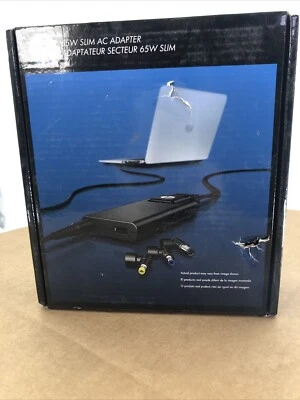 Hp  65W Slim AC Adapter w/ 3 Interchangeable Tips - NEW Factory Sealed - Image 1 of 4