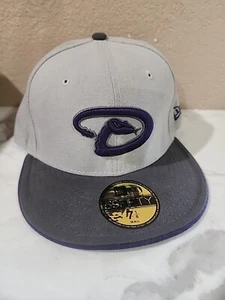 Arizona Diamondbacks Gray And Purple New Era 59fifty Fitted Hat- Size 7 1/8 - Picture 1 of 5