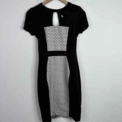 Yoana Baraschi Dress Womens Size 6 Polka Dot Color Block A-Line Career Business - Image 1 of 4