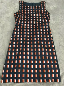 Ann Taylor Geometric Print Sleeveless Lined Shift Dress , sz 4 - Picture 1 of 4