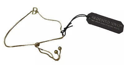 Браслет Argento Vivo золотистый с буквой инициалом B 35 долл. США новый - Изображение 1 из 4