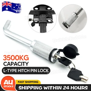 Hitch Pin Lock Security Tow Ball Bar L type Caravan Trailer Parts Anti Theft New - Picture 1 of 9