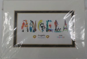 ANGELA ANULANI LETTER ART PRINT ARTIST MATTHEW MOK LONG FENG ZHI 5X7 OLIVE MATT - Picture 1 of 6
