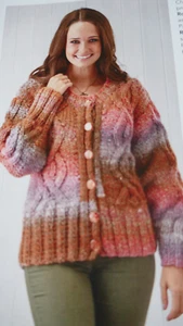 Knitting Pattern - Lovely Cardigan In 1 Mixed Colour Chunky- Sizes 32-50in - Picture 1 of 1