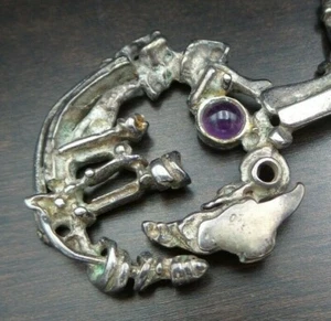 Vintage 1960s Modernist / Brutalist Norwegian JUHLS Sterling Silver Necklace - Picture 1 of 11