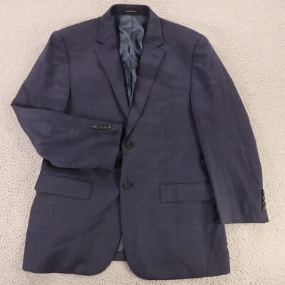 Kenneth Cole Jacket Blue M Birdseye Nailshead Wool Hopsack Blazer Vented 42R - Image 1 of 4