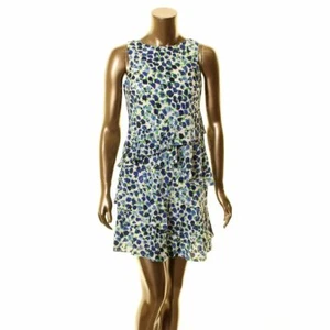 LAUREN RALPH LAUREN NEW Women's Printed Ruffled Crepe A-Line Dress TEDO - Picture 1 of 2
