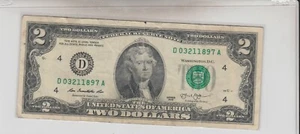 2013 (D) $2 Two Dollar Bill Federal Reserve Note Cleveland Birthday 3/21/1897 - Picture 1 of 2