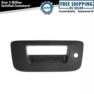 Tailgate Handle Bezel with Keyhole Textured Black for 07-14 Silverado Sierra NEW - Picture 1 of 2