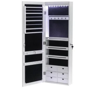 New Wall/ Door Mounted Jewelry Cabinet Armoire Jewelry Box Organizer w/ Drawer - Picture 1 of 9