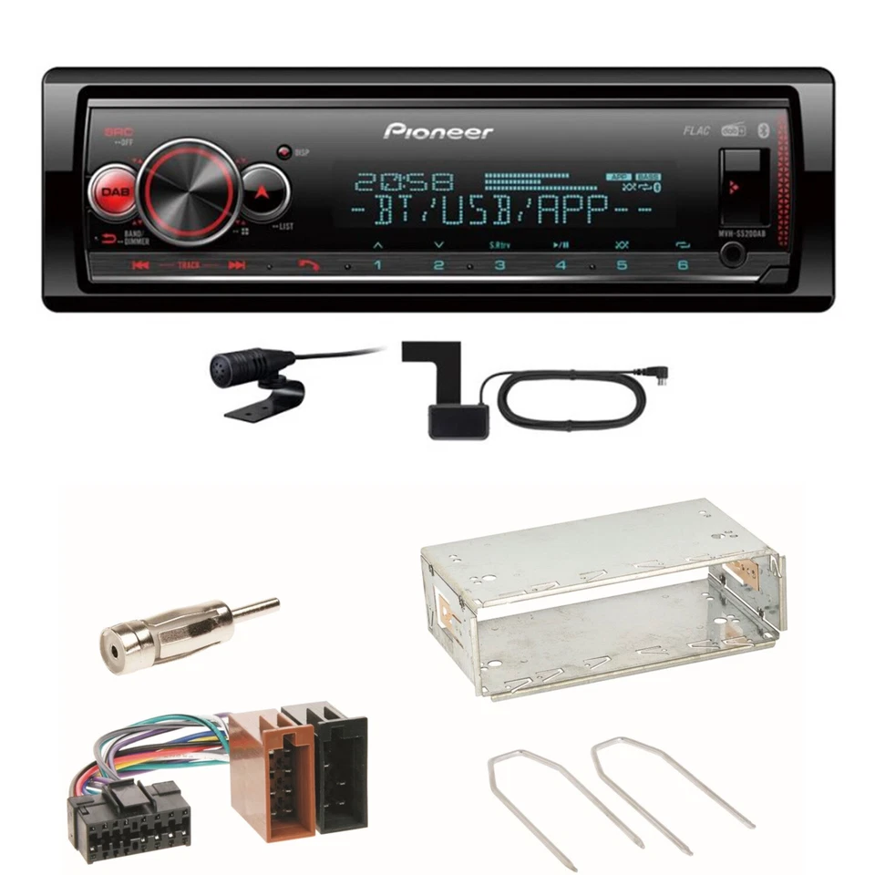 Pioneer MVH-S520DAB USB FLAC Digitalradio Einbauset für Renault Clio 1 2 Twingo - Bild 1 von 1