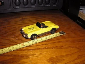 Nice 3 3/8" long 1/43 ? 1960's Chevy Corvette Convertible Roadster Yellow - Picture 1 of 3