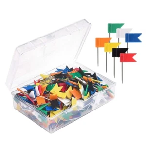 100PCS Map Flag Push Tacks with Flags for Map Cork Board Bulletin - Picture 1 of 11
