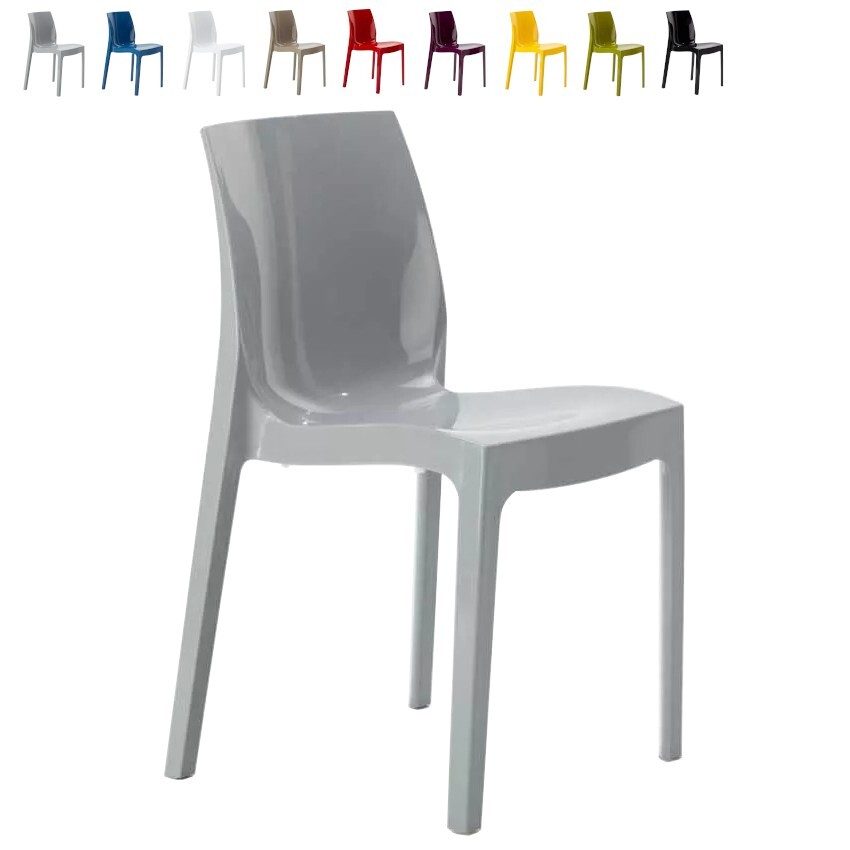 Sedia Impilabile Grand Soleil Upon Gruvyer | Polipropilene Blu Petrolio | Design Italiano 51x52x81cm