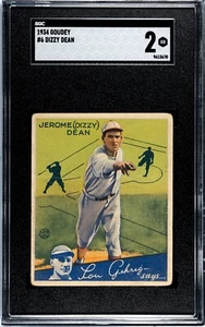 1934 Goudey DIZZY DEAN ROOKIE St. Louis Cardinals #6 SGC 2 Good *Well Centered* - Picture 1 of 2