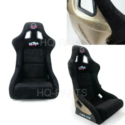 NRG PRISMA FIXED BACK BUCKET RACING SEAT FRP-303BK-ULTRA ALCANTARA BLACK MEDIUM - Image 1 of 4