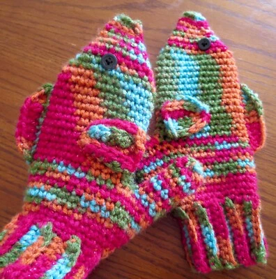 Crochet adult fish mittens PATTERN ONLY  - Image 1 of 4