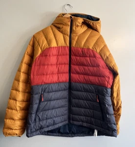 L.L. Bean W's Beans piumino giacca con cappuccio colorblock nautica navy bronzo brillante XL - Foto 1 di 4