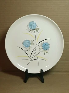Stetson China Pottery Dinner Plate Blue Coastal Echinops Globe Thistle MCM - Picture 1 of 6