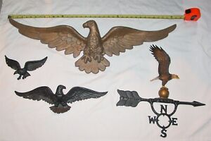 4 Antique / Vintage Cast Iron / Aluminum American Eagle Wall Decor-Pick -Up Only