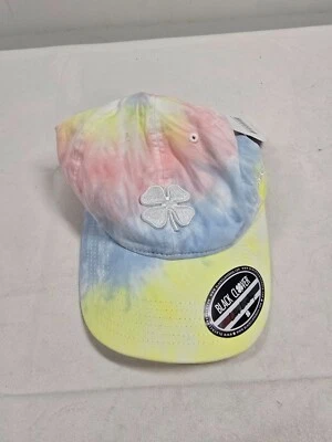 Black Clover Golf Hat Womens Adjustable Live Lucky Happiness White Tie Dye New - Image 1 of 4