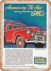 METALLSCHILD - 1947 GMC Fc 100 Verbesserter Krieg Bewährte GMCs Vintage Anzeige