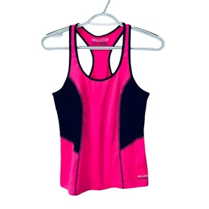 Hollister Damen S Racerback sportliches Top hellrosa schwarz Colorblock - Bild 1 von 5