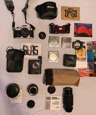 Nikon Fg 35mm Conjunto De Câmera Vintage
