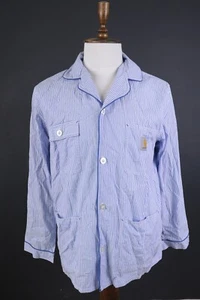 Carhartt WIP Pajama Overshirt Button-Up Size Large Blue Striped - Picture 1 of 10
