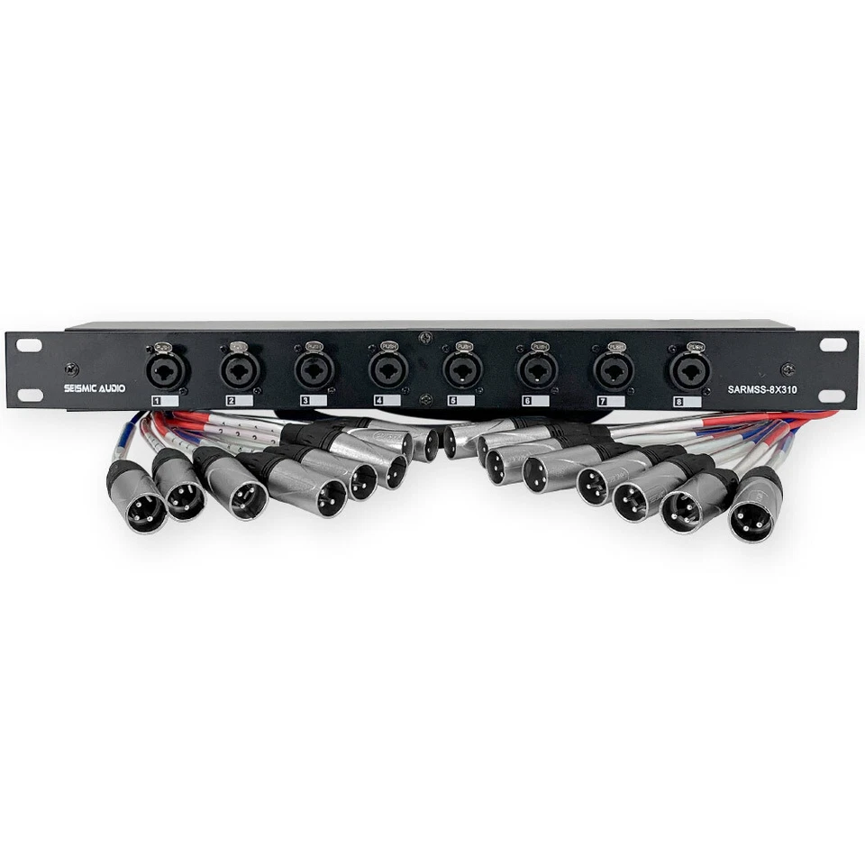 SARMSS-8x310 - 8 Channel XLR TRS Combo Splitter Snake Cable 3' & 10' XLR trunks - Image 1 of 4